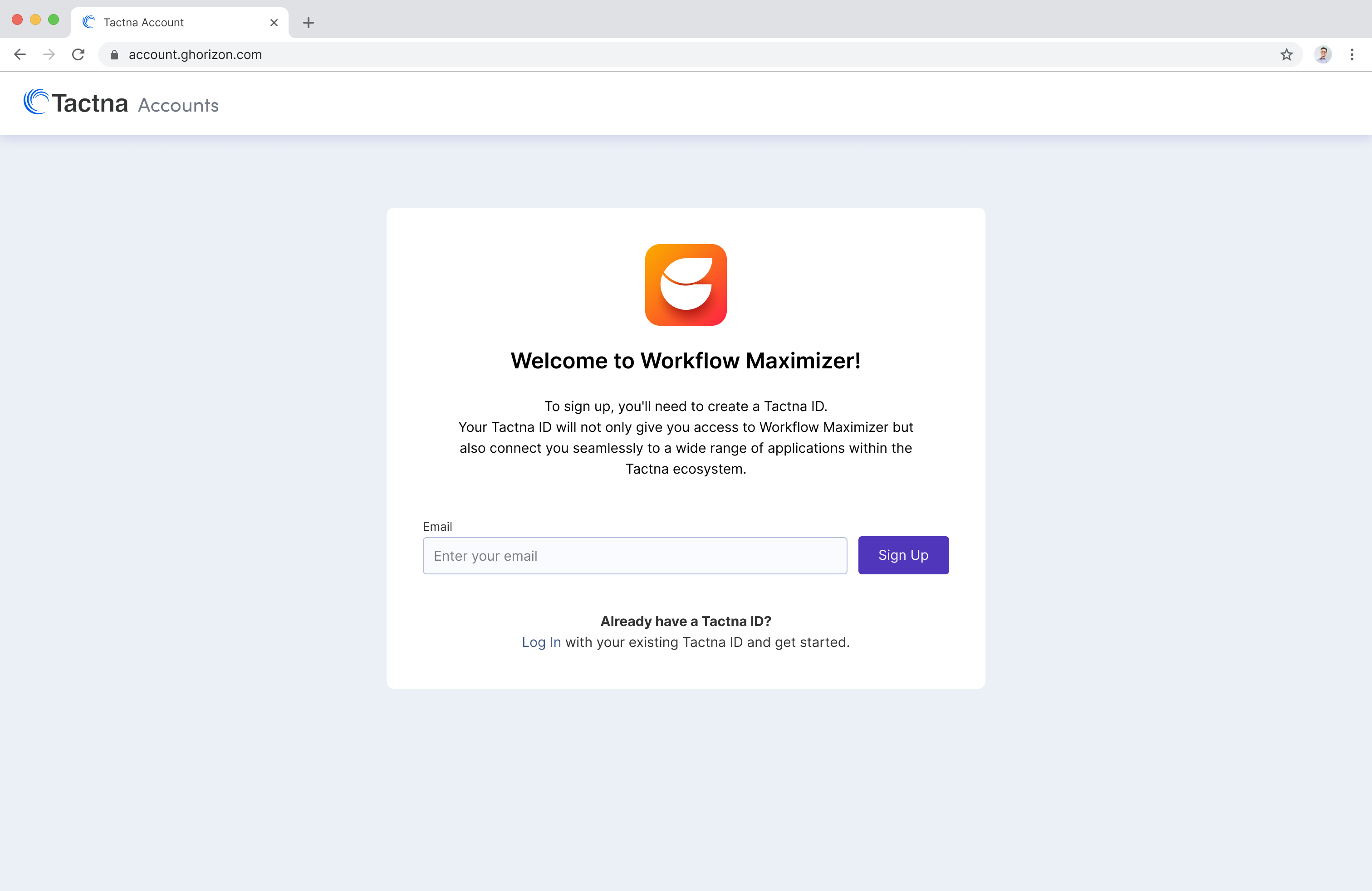 Self-Service User Sign-Up Interface
